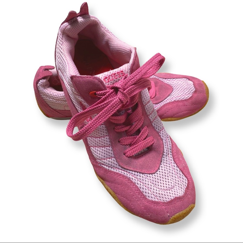 Guess Pink Sneakers Suede & Mesh Authentic Vintage early Y2K 👟